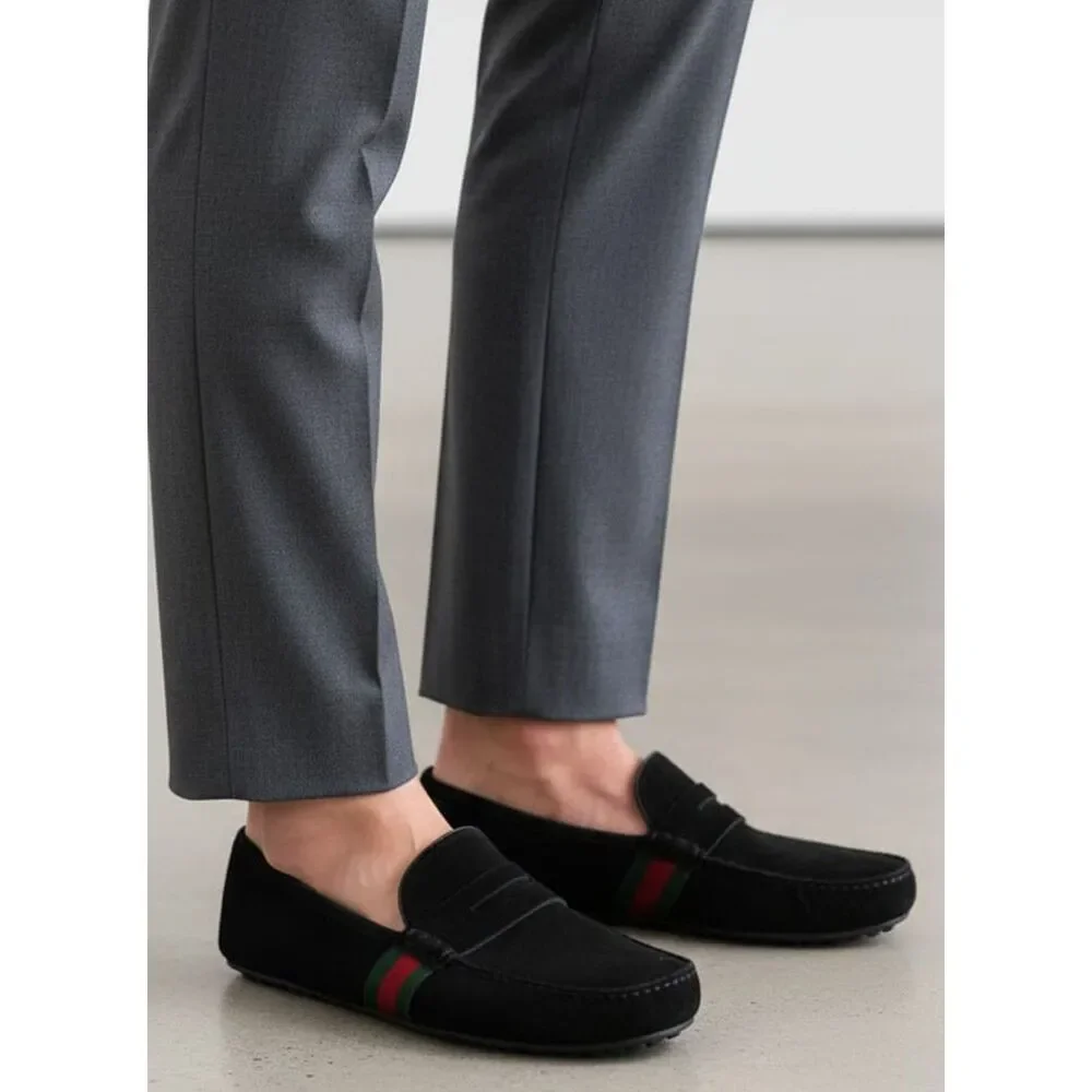 Gucci Black Suede Classic Penny Loafers - Men’s Size 9.5